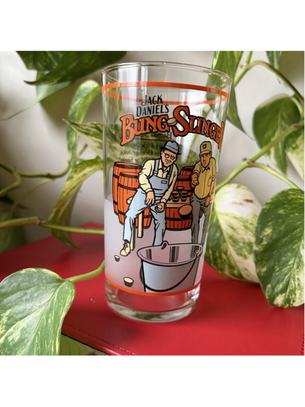 Vintage JACK DANIELS Bung Slinger Glass W/Recipe - SET OF 6